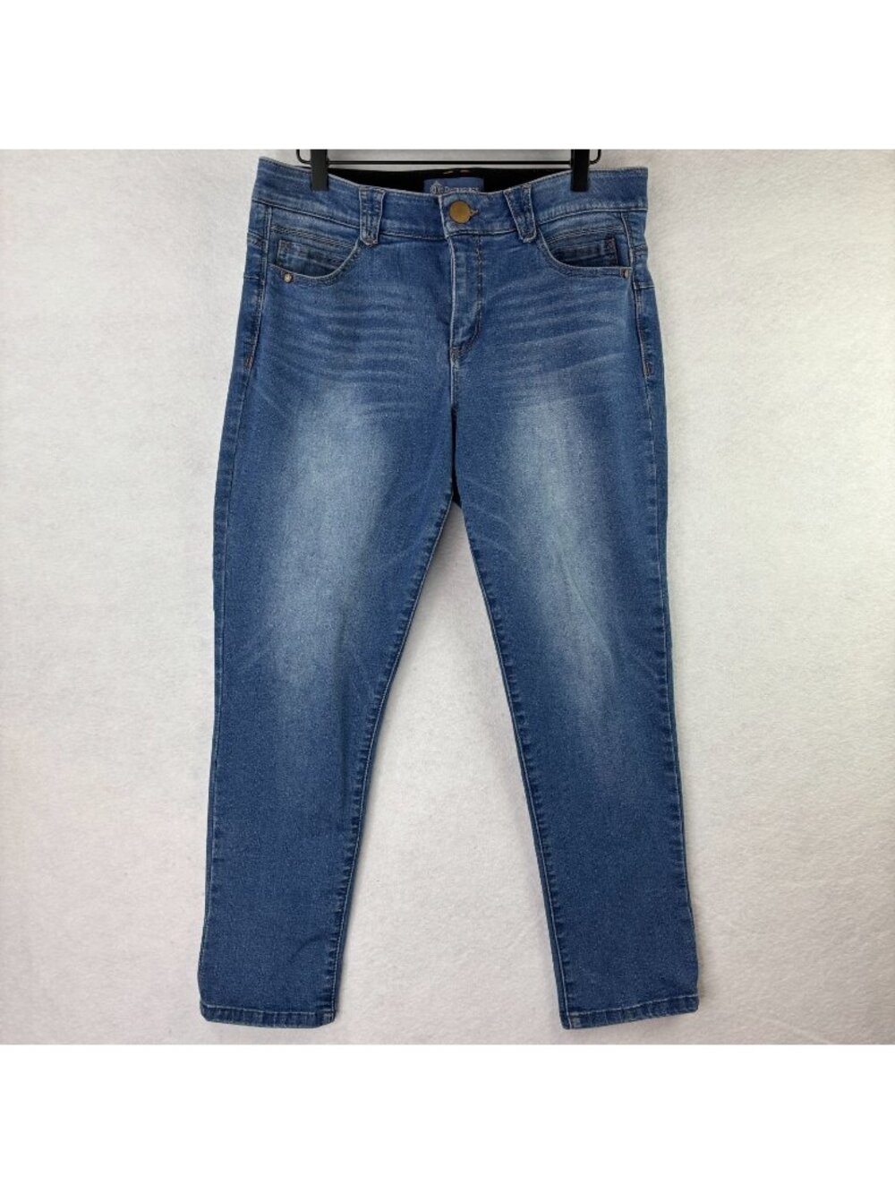 Democracy Ab Tech Women Sz 14 Blue Jeans Denim Skinny Mid Rise Med Wash